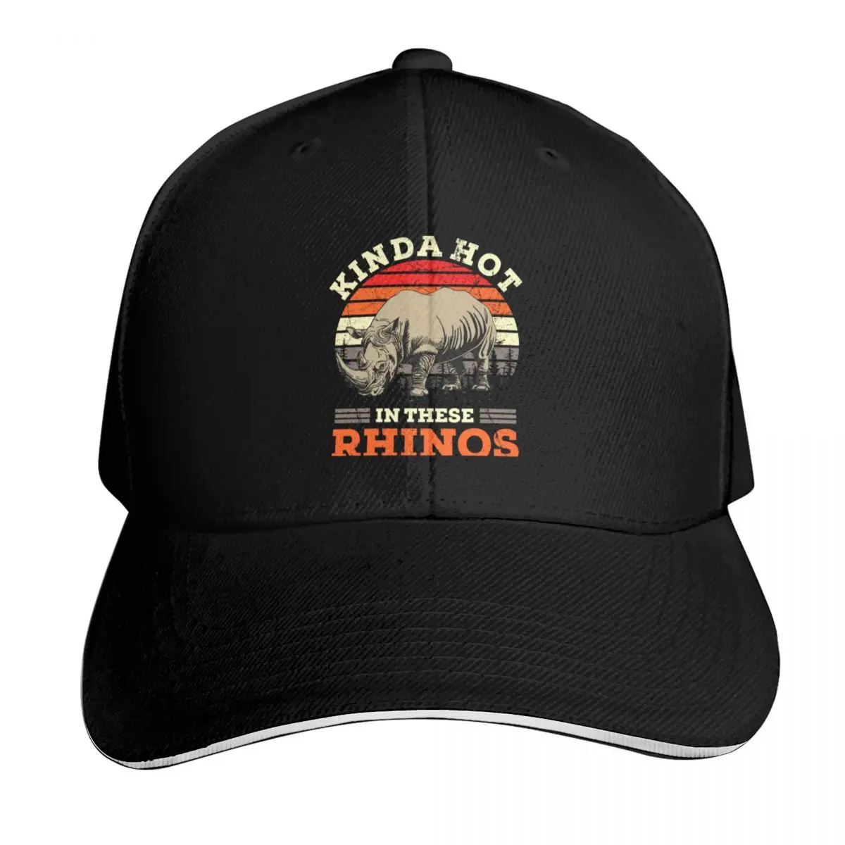 KINDA HOT IN THESE RHINOS Baseball Cap Adjustable Buckle Closure Moisture Wicking Quick Dry Curved Brim Classic Fit