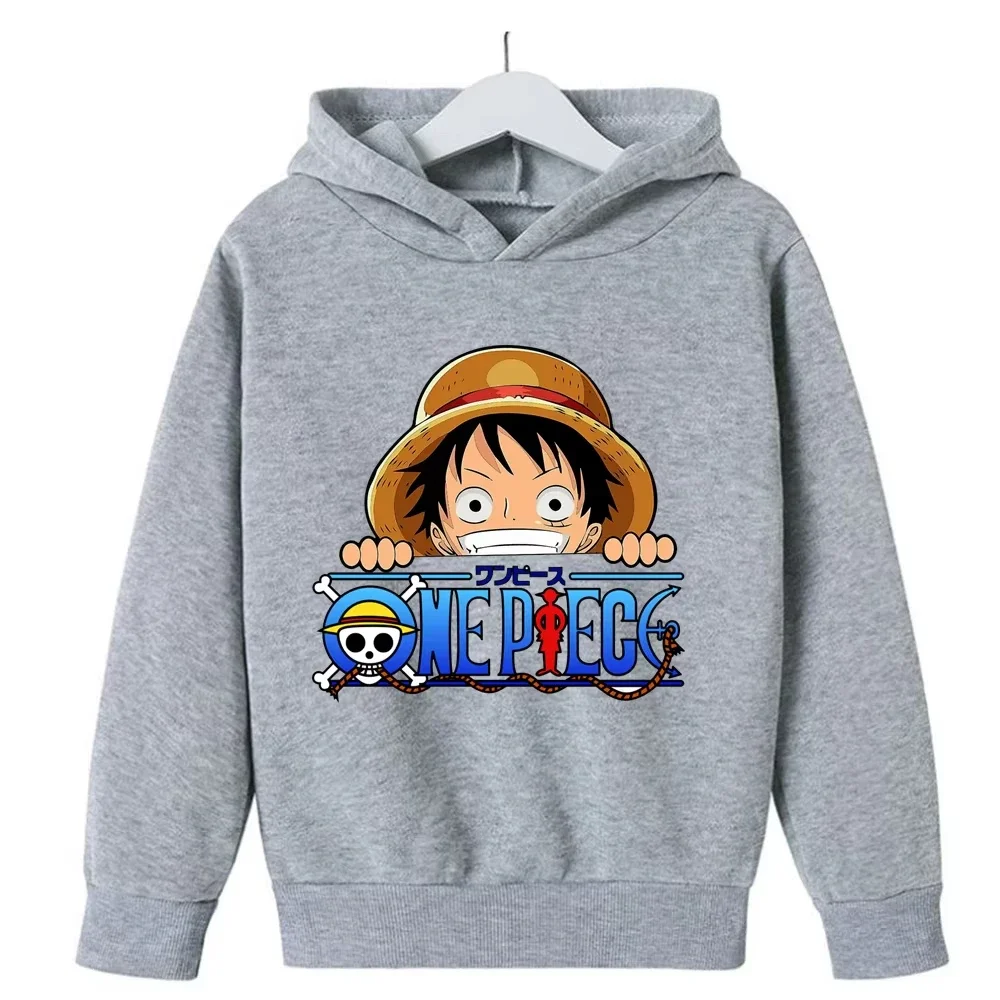 One Piece Luffy Kinder-Kapuzenpullover mit Grafik, Jungen- und Mädchen-Kapuzen-Sweatshirt mit Kordelzug, Anime-Print, lässiges Oberteil – Detail 6