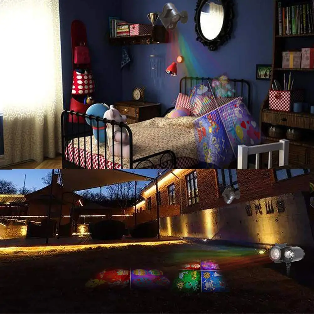 

Waterproof Led Moving Projector Light 6-Hole Lens Adjustable Remote Outdoor Indoor Holiday Spotlight For Christmas