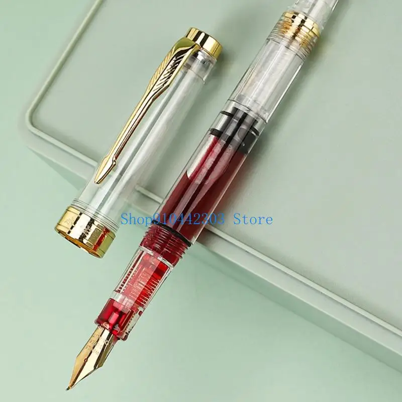 

L4MD Clear Fountain Pen Smooth Writing Pen Pen Practical Calligraphy Pen Business Pen School Supplies