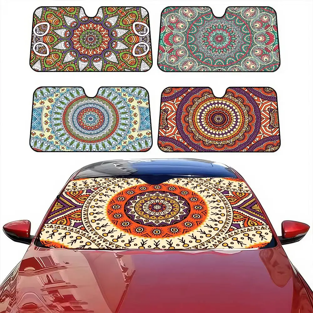 

Classical Floral Print Car Windshield Sunshade - Anti-UV, Keep Car Cool, Front Window Cover, Interior Protector