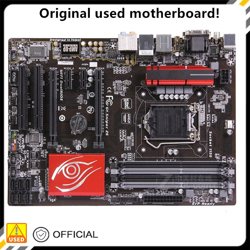 

For G1.Sniper Z6 Desktop Motherboard Z97 LGA 1150 For Core i7 i5 i3 DDR3 SATA3 USB3.0 Original Used Mainboard