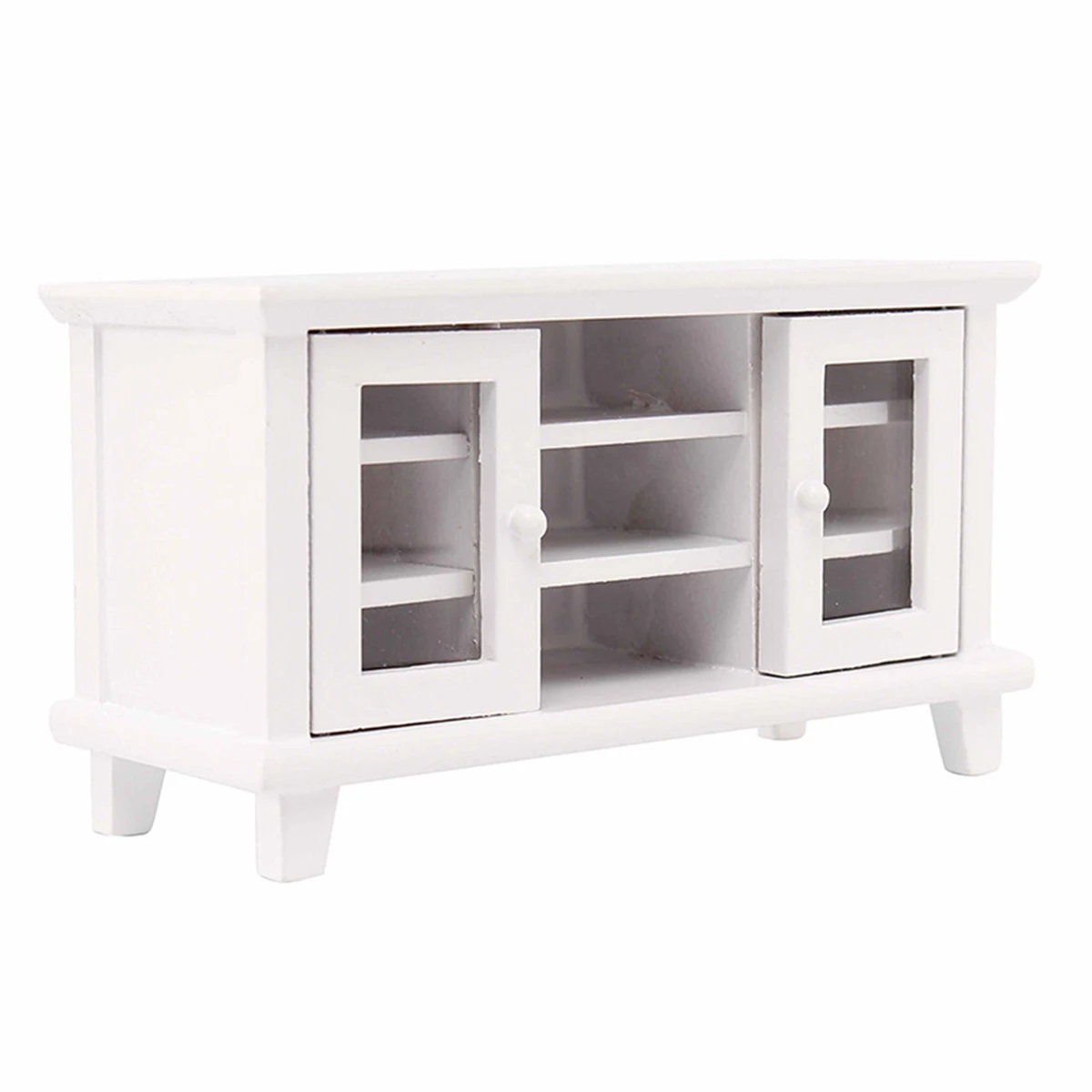 1/12 Scale Furniture Miniatures TV Cabinet Stand Table Wooden Furniture Dolls House Decor Toy