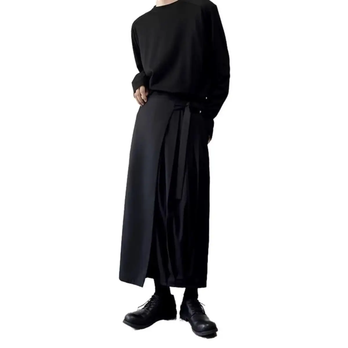 Autumn Japanese retro dark niche wide-leg fashionable men's culottes eight-point pants tooling casual pants hairstylist trend