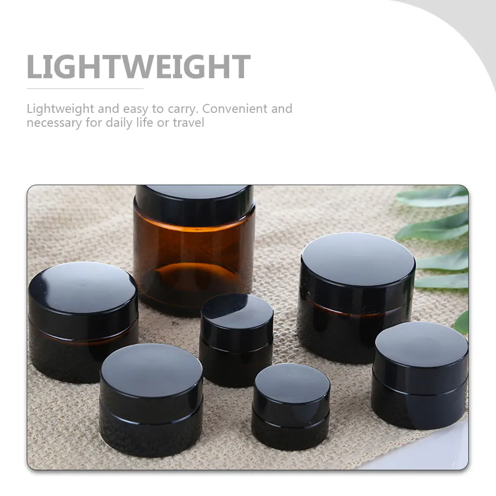 6 Sets Gesichtscreme-Flaschen aus Glas, leer, nachfüllbar, Reisebehälter, tragbare Unterverpackungsflaschen für die Aufbewahrung von Kosmetika