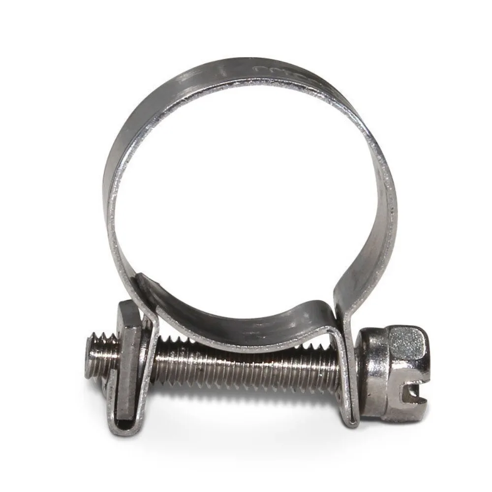 5Pcs Hose Clamp Stainless Steel Adjustable Pipe Ducting Hose Clamp Strap Screw Band 7mm-16mm Mini Water Pipe Hose Clip Fastener