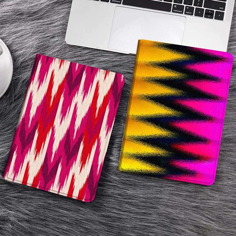 

Красно-розовый чехол для планшета с узором в виде шевронов для Samsung Galaxy Tab S7 S8 S9 S10 FE Lite, подарок