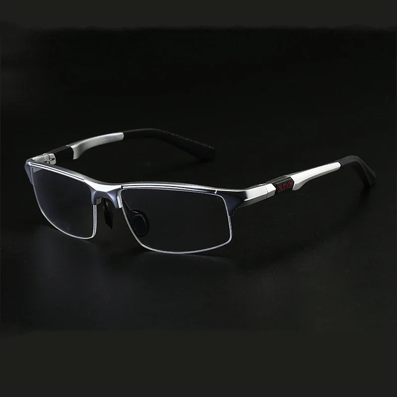 إطار نظارات رياضية نصف إطار من OLLYMURS خفيف للغاية من مادة الألومنيوم والمغنيسيوم إطار نظارات طبية بصرية للرجال Y3121