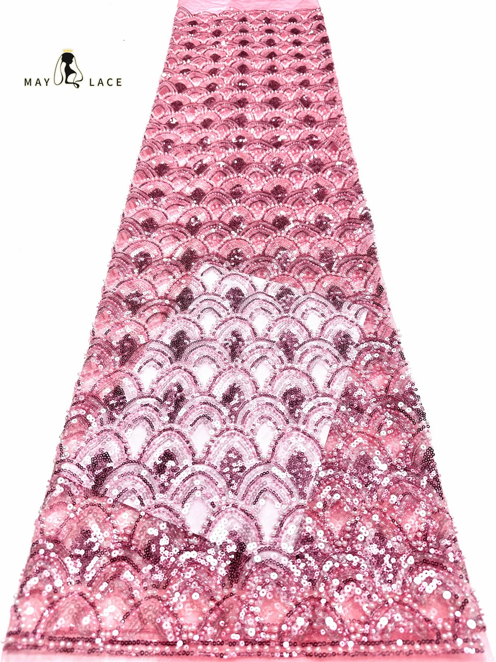 

Wholesale Luxury African Lace Fabric Beaded French New African Fabric 2026 Sequins Tulle Lace Fabrics For Nigeria Dresses Sewing