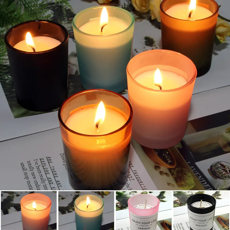 Manufacturer wholesale romantic smokeless scented candles birthday gifts soybean wax home ornaments glass scented candles
