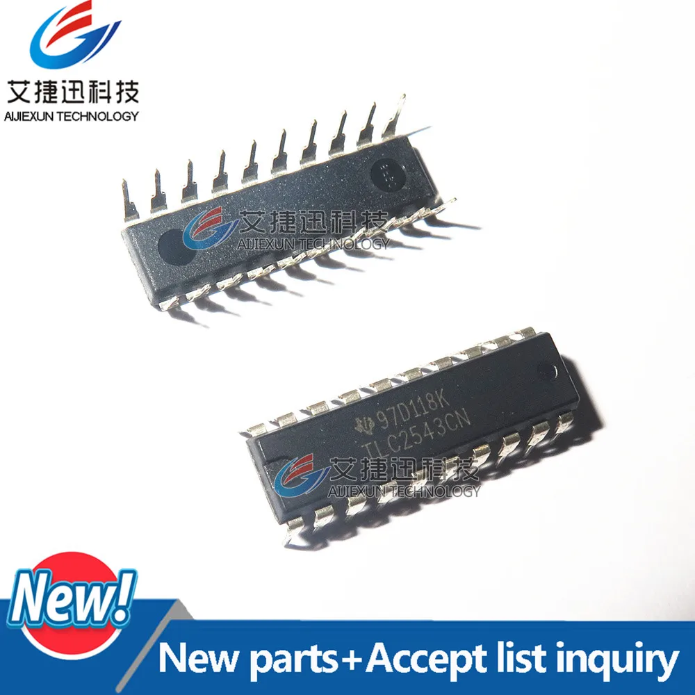 2Pcs TLC2543CN DIP 11-Channel Single ADC SAR 66ksps 12-bit Serial 20-Pin PDIP Tube in stock 100% New and original