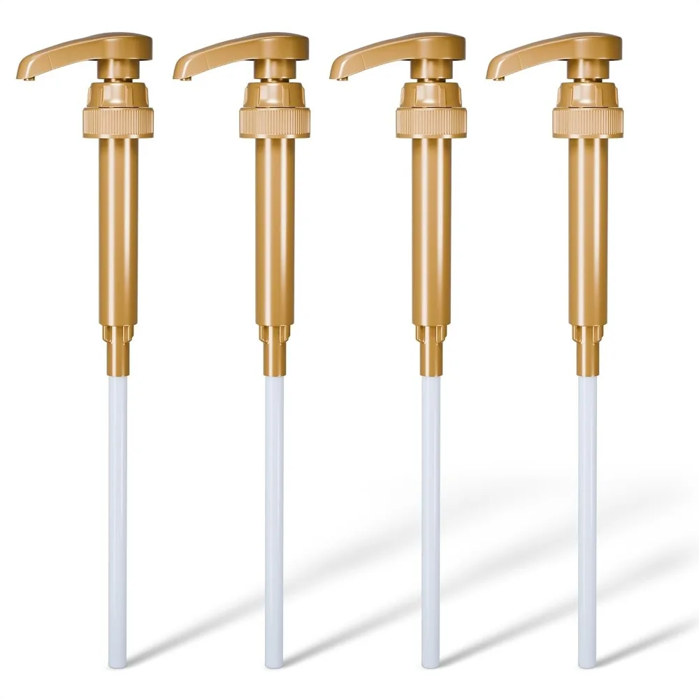 4 Pcs Coffee Syrup Pump Dispenser Set Fits 25.4 oz Bottles Lockable Design Precise 0.3oz Per Pump Easy to Use and Clean for Torani Syrup and Other Liquids