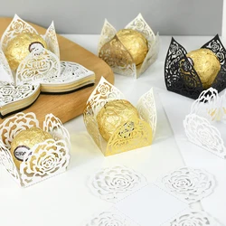 10/20pcs Eid Mubarak Chocolate Wrappers Paper Laser Cut Candy Box Ramadan DIY Cookies Chocolate Packaging Islamic Muslim Decor