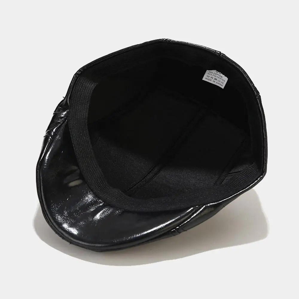 أربعة مواسم يمكن ارتداء أقنعة الرجعية موزع الصحف قبعة الرجال عادية إلى الأمام القبعات خريف شتاء بولي قبعة قبعة بيريه بلون الدفء قبعة مسطحة #3