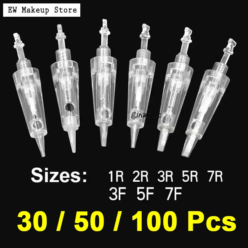 30/50/100pcs Bayonet port Cartridges Needles Sterilized Permanent Makeup Machine Needles for PMU MTS Tattoo Eyebrow Liner Lips