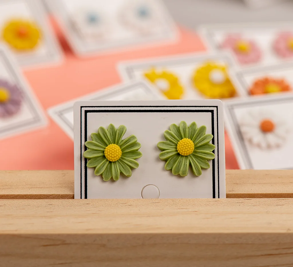 Multicolor Beautiful Big Daisy Flower Ceramic Earrings Porcelain Jewelry Wholesale #LY535