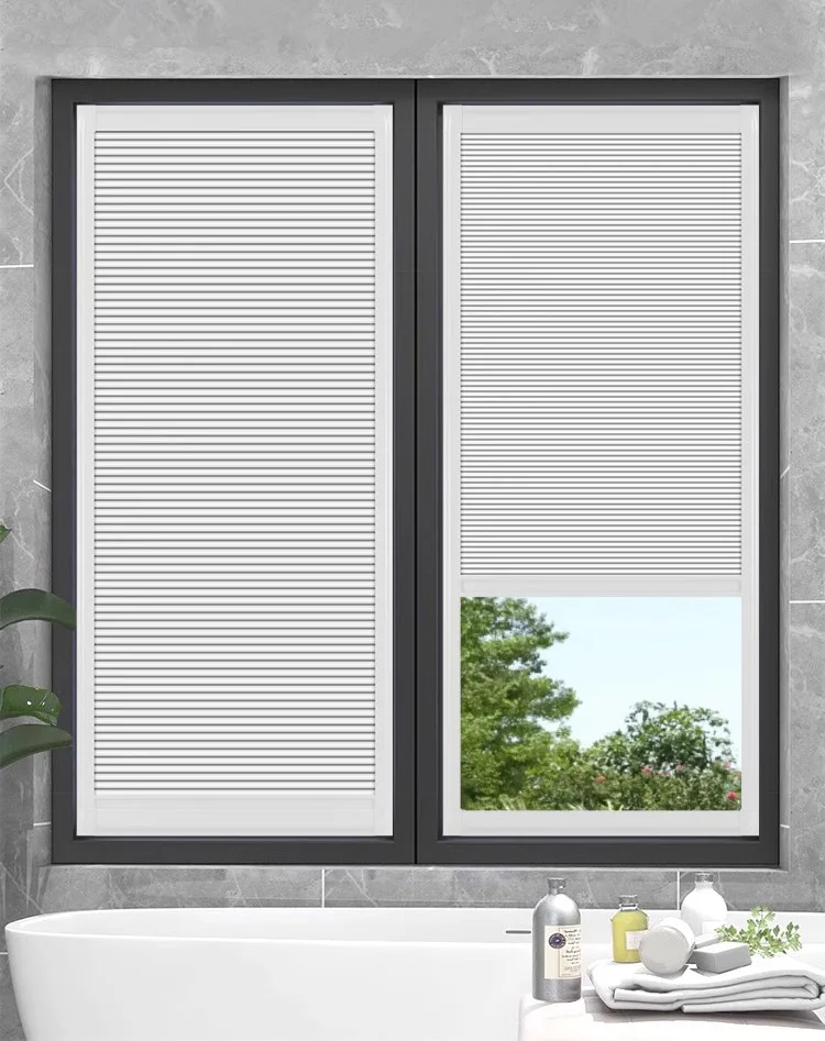 ZSTARR Blackout Sheer Double Layer Insulated Anti-mosquito Perfect Fit Honeycomb Blinds Cellular Shades for Window Sliding Doors