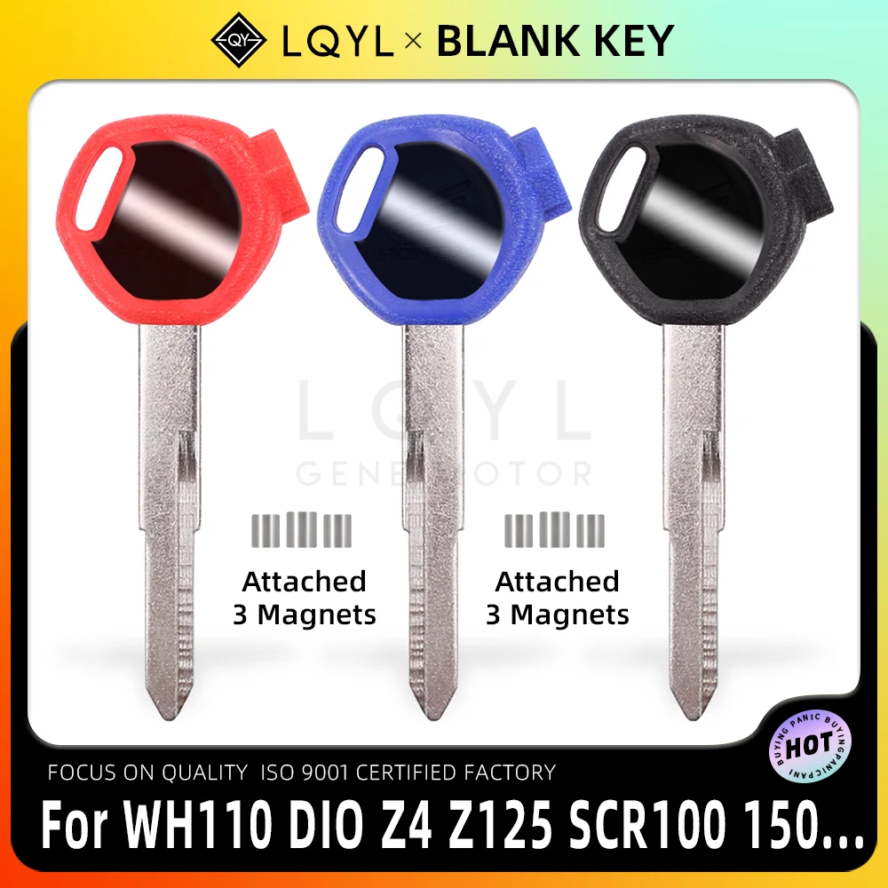 LQYL New Blank Key Motorcycle Replace Uncut Keys For HONDA scooter A magnet Anti-theft lock keys Zoomer DIO Z4 Z125 SCR100 WH110