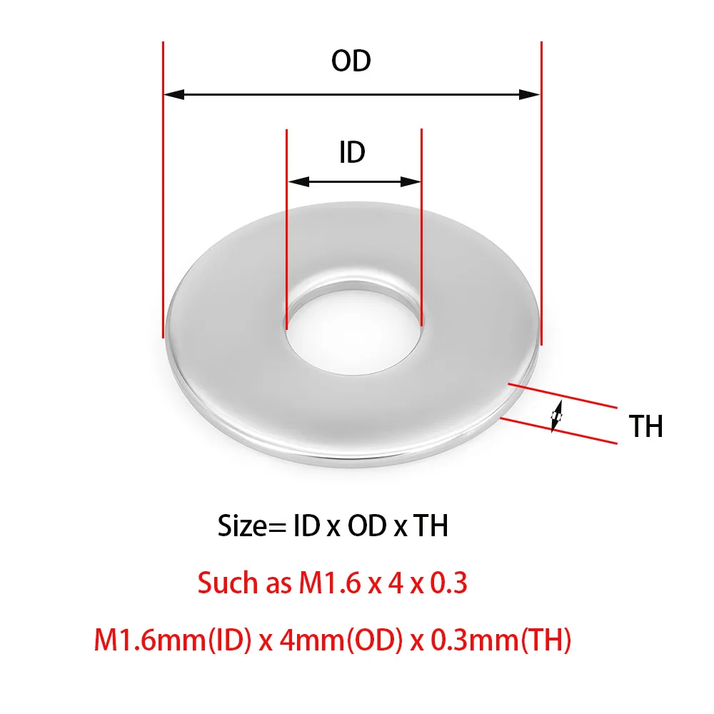 304 Stainless Steel DIN125 Washers Flat Washers O Ring M1.6M2M2.5M3M3.5M4M5M6M8M10-M30Metal Gasket Meson Sealing Plain Washers