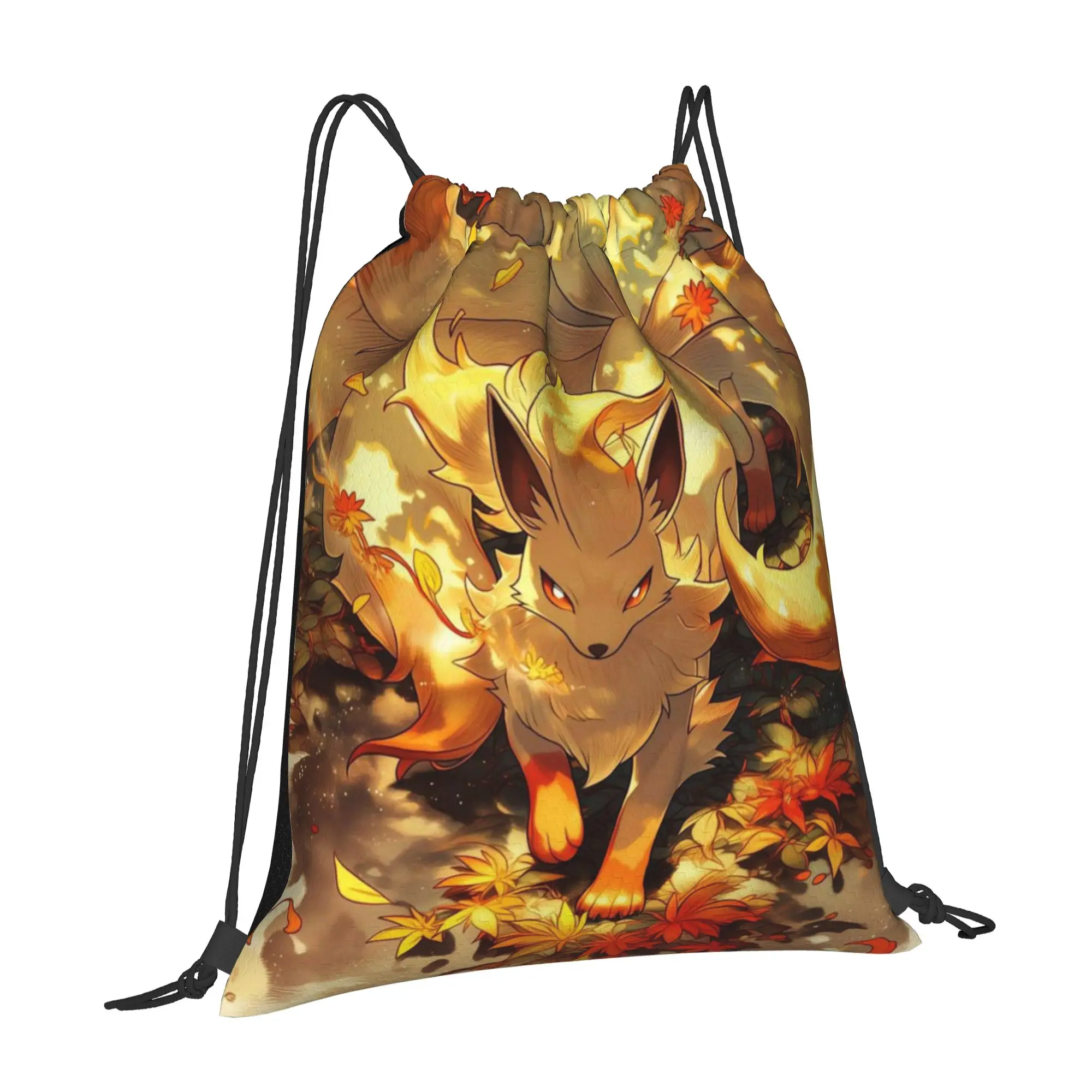 For travel Pouch pokemon  Kawaii Drawstring Bags Sports Shoe Clothes Storage Multi-function Teen Portable Rucksack