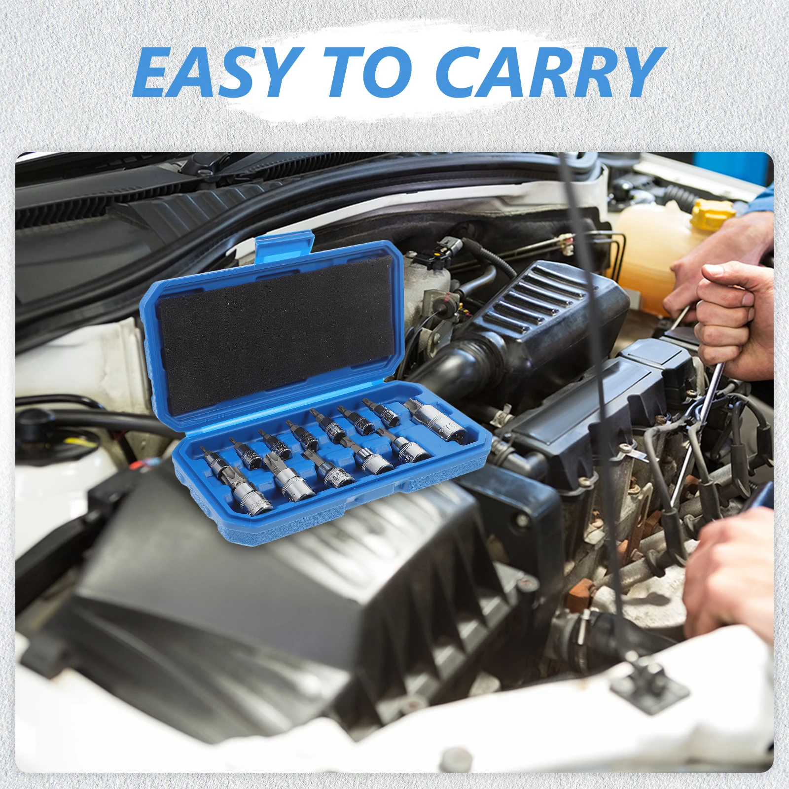 

13pcs Socket Set Socket Set Ratchet Spanner Wrench Tool Torque Bits Impact Sockets Screwdriver Compact Lightweight