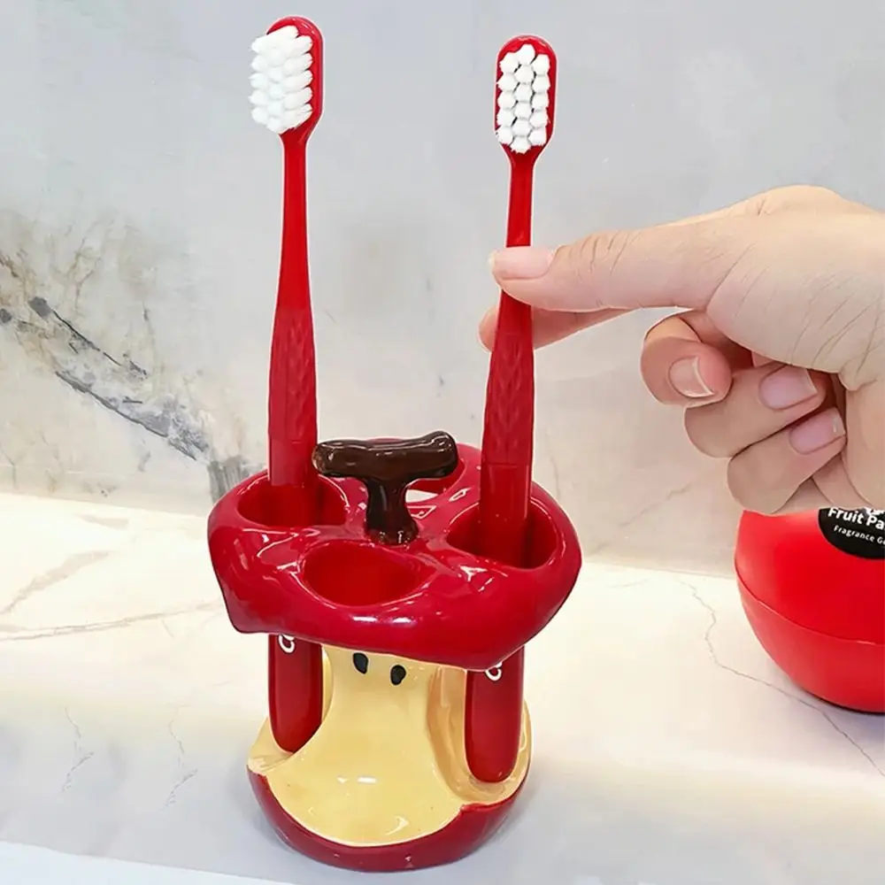 Creative Ceramic Toothbrush Holder Waterproof Non Slip Makeup Brush Storage Durable Space-Saving Toothpaste Storage Rack