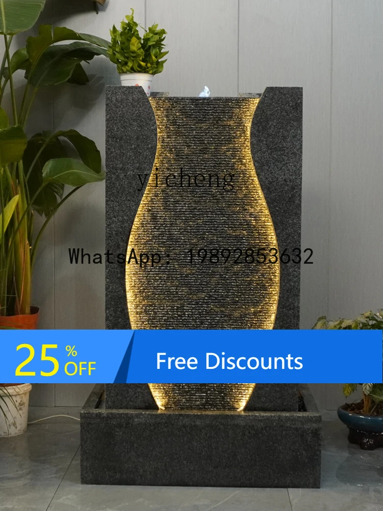 

water curtain wall flowing water screen company front desk decoration entrance feng shui fish tank flowing water ornament