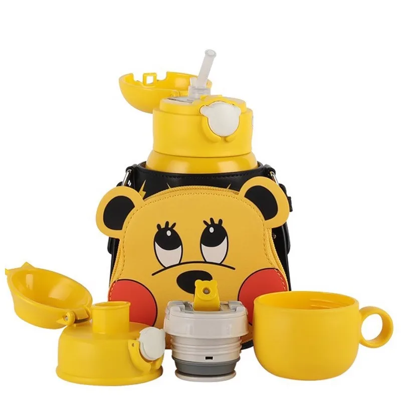 

Children's Insulated Cup Cute Plush Cup Cover Baby Water Bottle Hug Bear Straw Mouth Water Cup