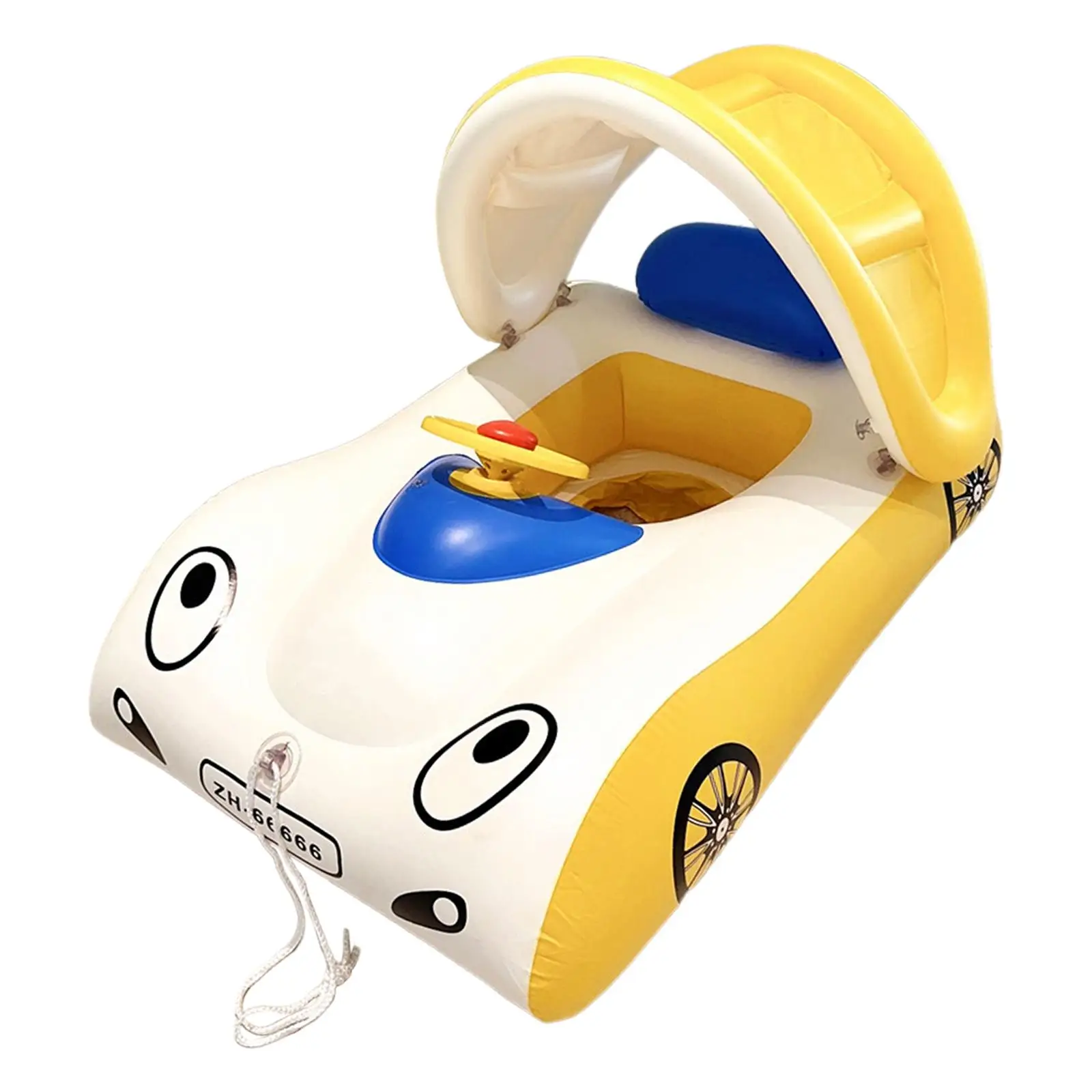 Sunshade Rings Car with Steering Wheel Canopy Swim Tube Rings Baby Pool Floats for Party Bathing Beach Summer Surfing