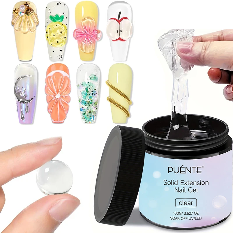 

100g Big Volume Non Stick Hand Extension Nail Gel Clear Fast Nail Building 3D Sculpture Carving Soak Off UV Nail Art Gel Polish