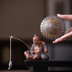 Chinese Purple Clay Tea Pet Handmade Figure Statue Ornaments Sculpture Crafts Home Tea Set Decoration Accessories Gifts