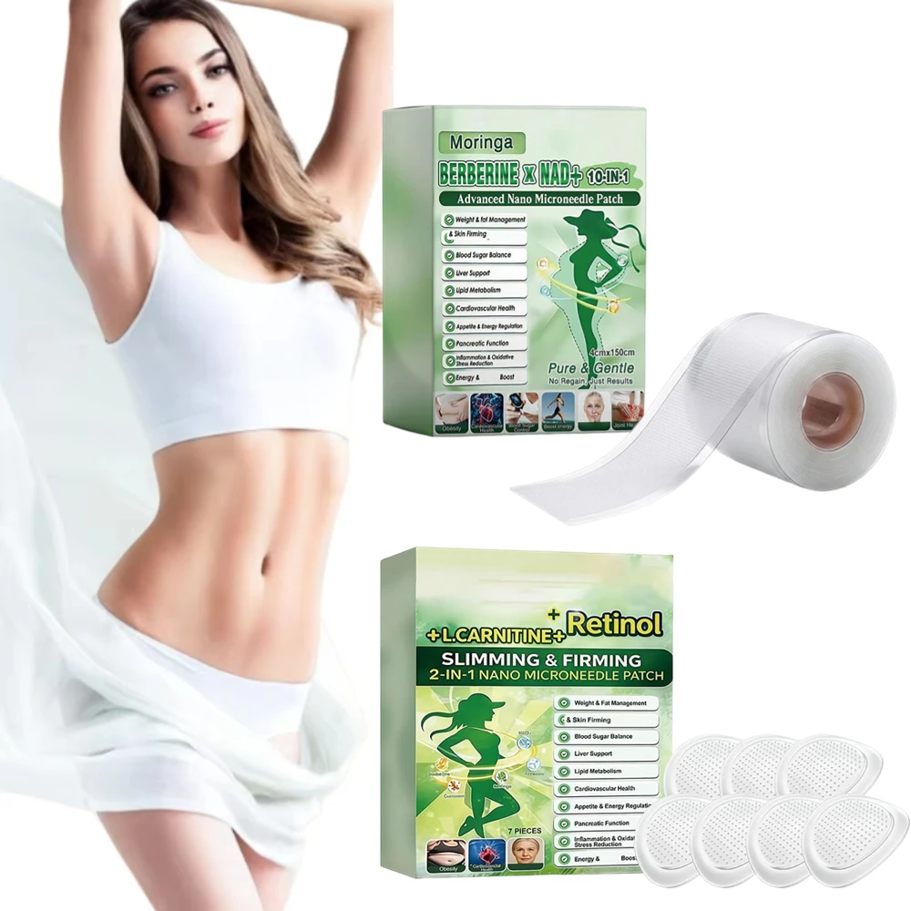 10-in-1 Berberine x NAD+ Nano Microneedle Firming Patch Natural Body Care Sticker Weight Management Assistance Slimming Patch