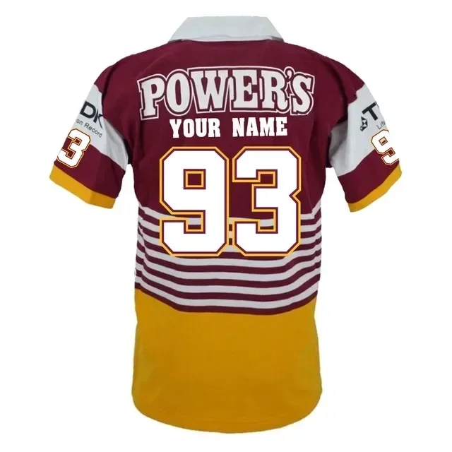 1993-1995 1993-1995 Brisbane Broncos Retro Rugby Jersey - Men Retro Rugby Jersey - Mens Size:S-5XL（Print Name Number）Top Quality