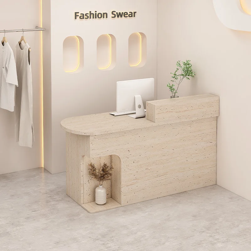 Travel Decor Reception Counter Barber Boutique Retail Store Reception Counter Cosmetic Shop Receptiebalie Toonbank Furniture