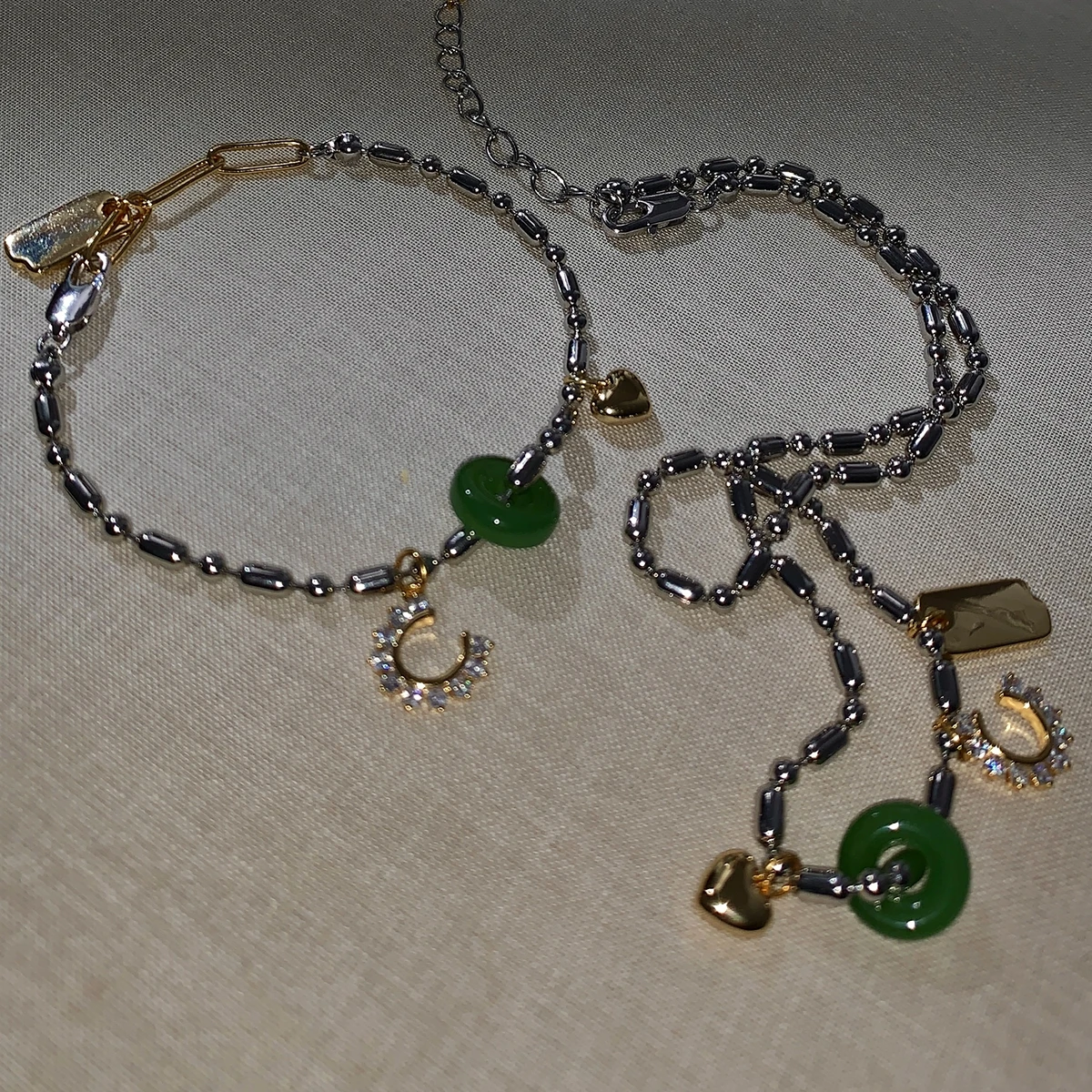 

Ожерелье женское из латуни с белым золотом и подвеской в форме сердца