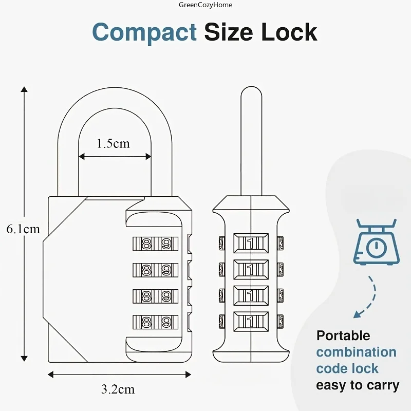A 4-Digit Combination Lock Designed for Securing Outdoor Items Such As Gym Lockers,Toolboxes,Gates, Fences, Storage Units image 3