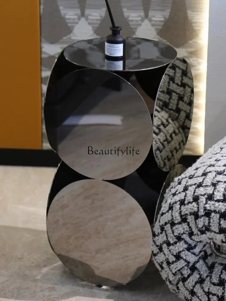 ls 27 Espelho minimalista italiano com borda de aço inoxidável, alguns modernos e simples, pequenos apartamentos domésticos