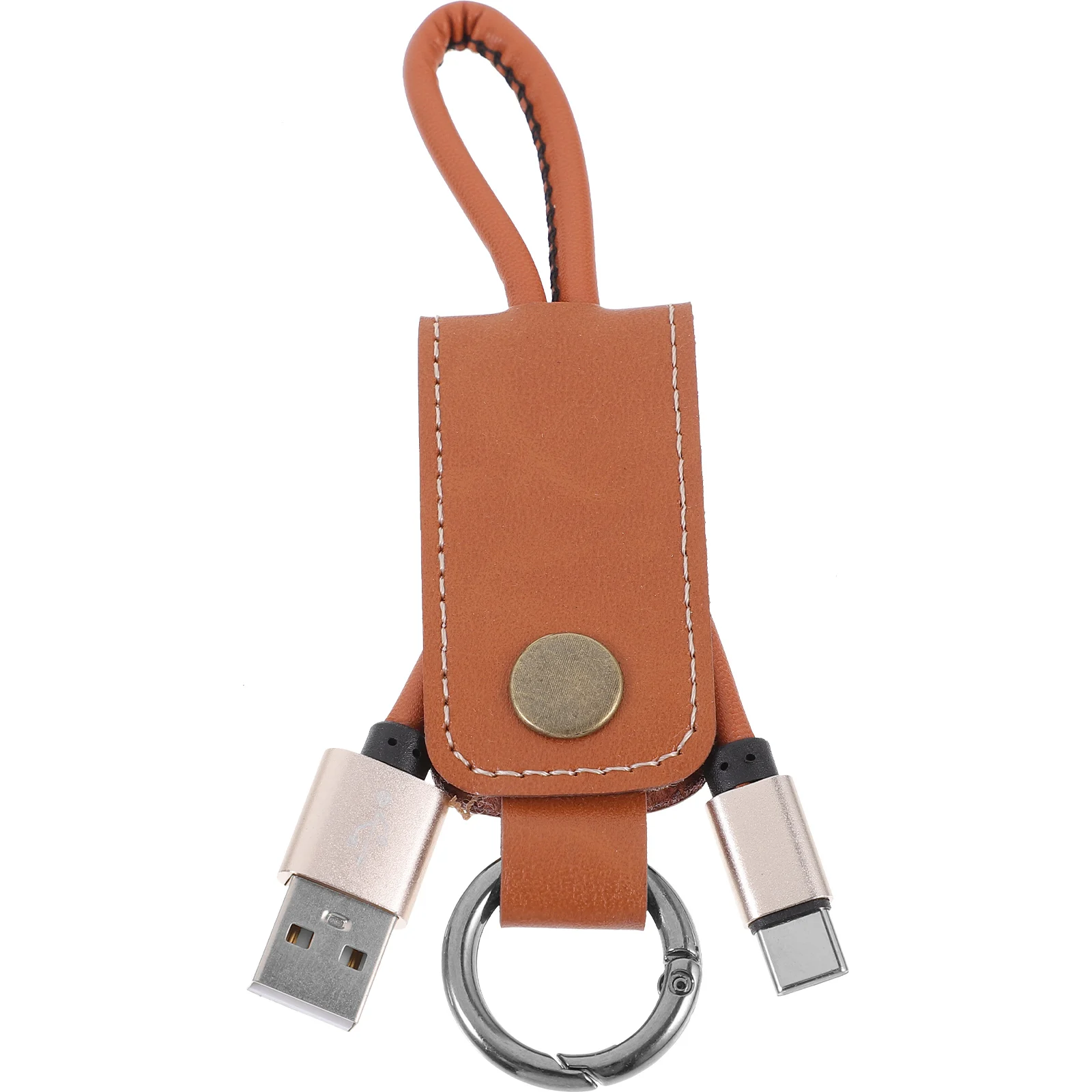 

Type-c Charging Cable Keychain Cords Charge Holder with Data Brown Usb Fast