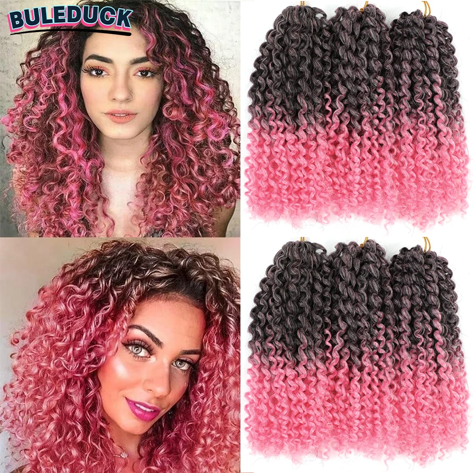 Short Marlybob Crochet Braids Hair Pre-looped Crochet Passion Twist Braiding Hair Jerry Curl Ombre Braiding Hair Extensions