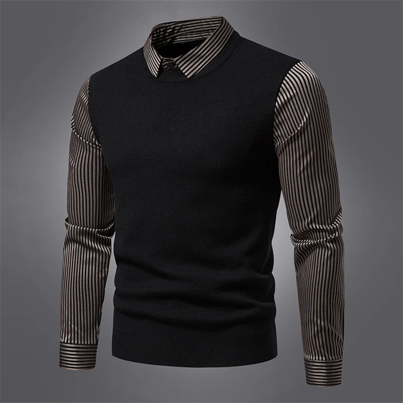 Winter Men\'s Sweater 2023 New Knitwear Large Size Led Clothes Casual Pullovers Personality Fashion Cold Shirts