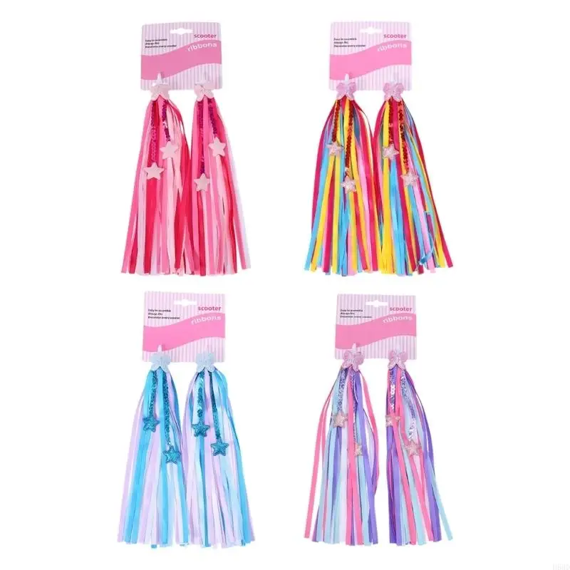 Colorful Bike Streamers Decoration Bike Tassels Ribbon Ornaments for Scooter Bicycles Tricycle Handlebar Streamers 