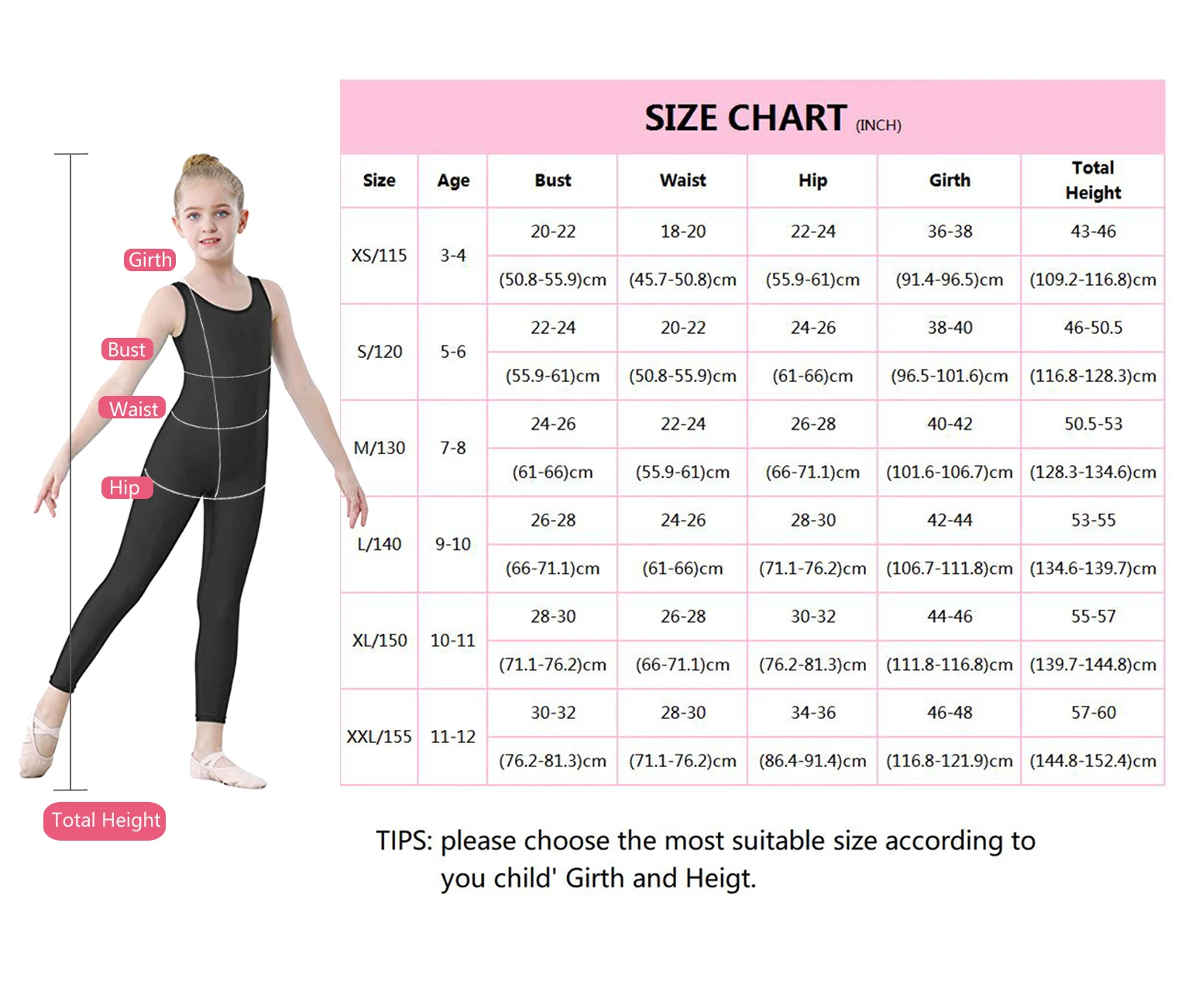 AOYLISEY Girls Ballet Tank Sleeveless Unitard Gymnastics Bodysuit Boys Spandex Full Body Kids Jumpsuit Scoop Neck Dance Costumes