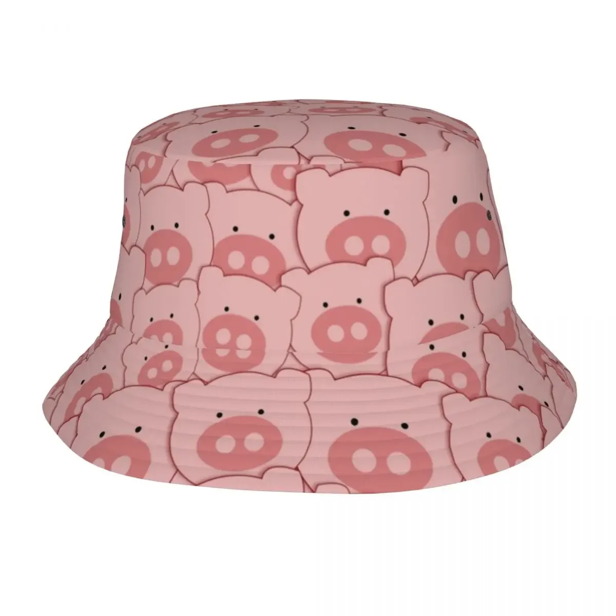 Pink Piggy Pig Bucket Hats Men Women Packable Sport Animals Lover Fishing Caps Hot Summer Beach Vacation Getaway Headwear Bob