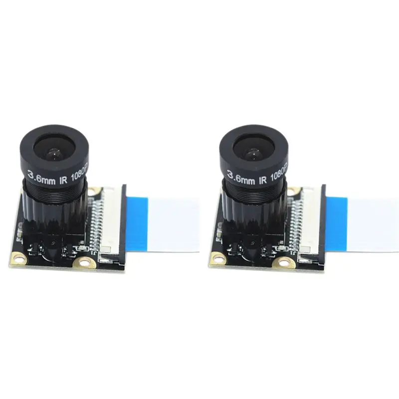 

Exquisite-2X Camera Module 1080P 5 Million Pixels 1.8 Aperture 75° Wide Angle OV5647 Chip For Raspberry Pi 2/4/3B+