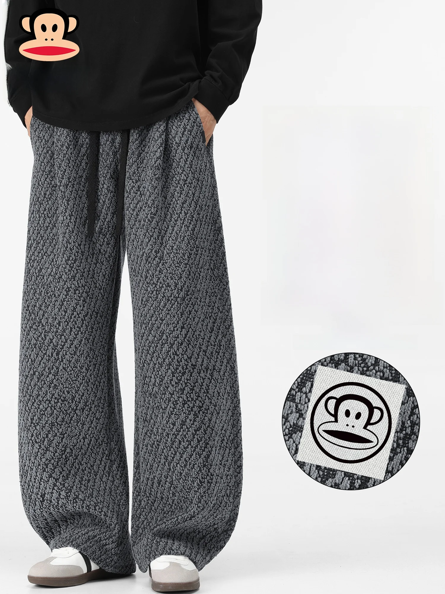 

Мужские повседневные брюки Paul Frank Spring American Style: свободные, прямые, с эффектом текстурированной ткани, из высокоэластичного полиэстера