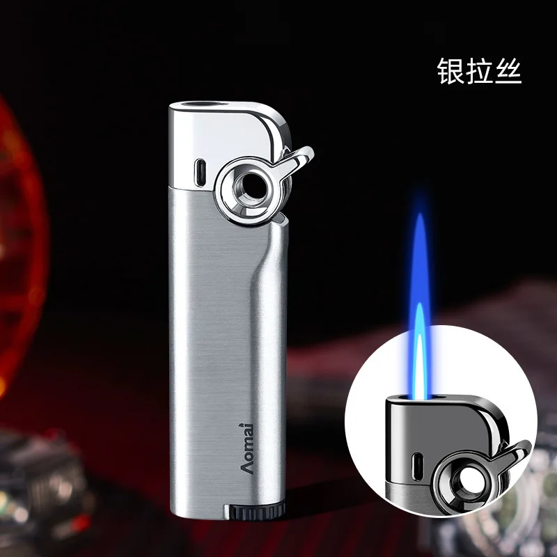 2026 Creative Rocker Windproof Blue Flame Refillable Metal Lighter Portable Butane Cigar Lighter Smoking Accessories Men Gift
