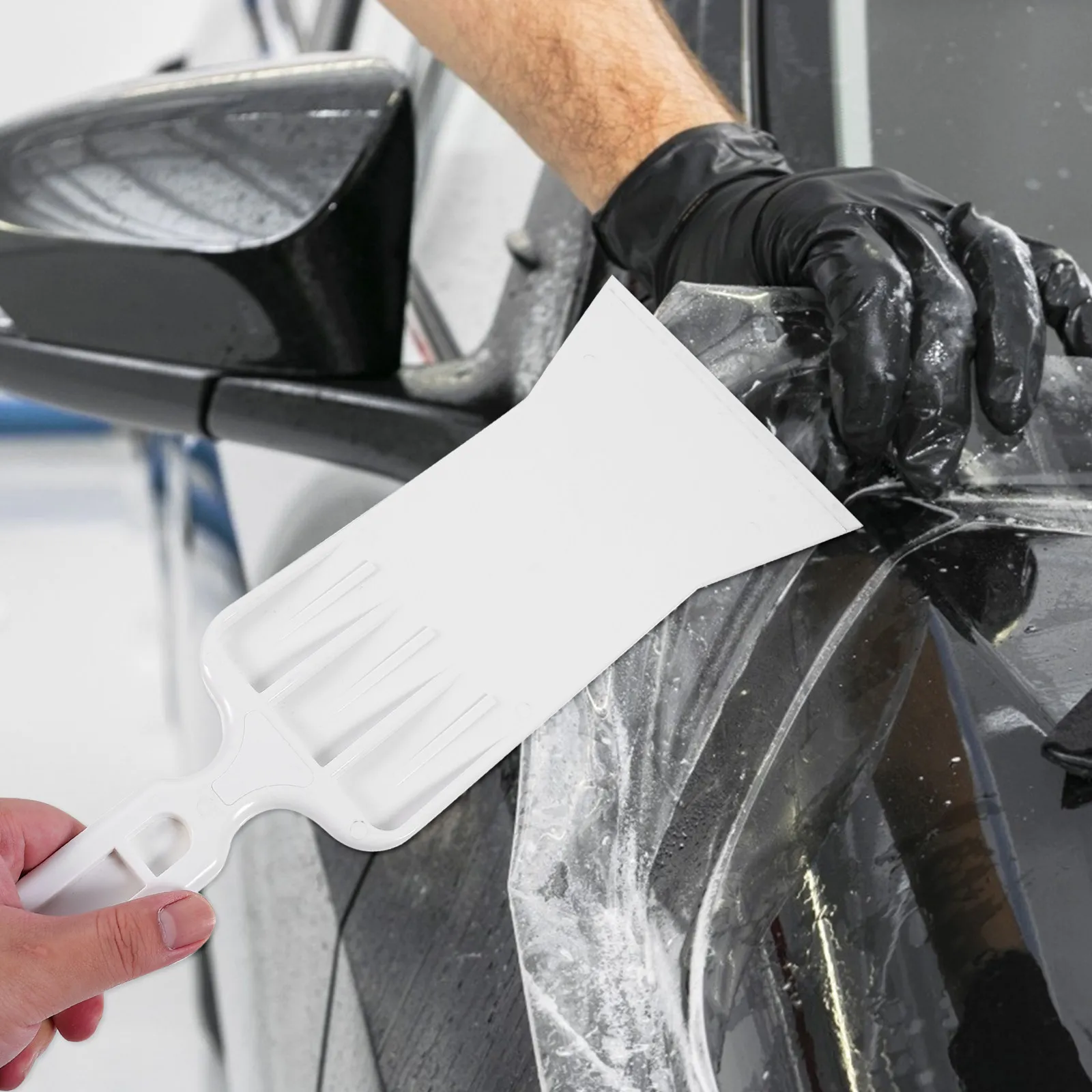 Vehicle Rear Front Windshield Film Scraper Long Handle Window Tint Tool Car Film Wrap Scrubber Car Tint Tools Cleaning