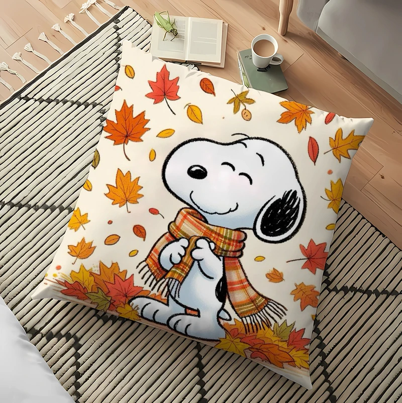 Snoopy Poszewka na poduszkę Jesienny wystrój Śliczny nadruk z kreskówki Poszewka na poduszkę na krzesło samochodowe Poszewka na poduszkę Sofa Dekoracja pokoju dziecięcego Poszewka na poduszkę