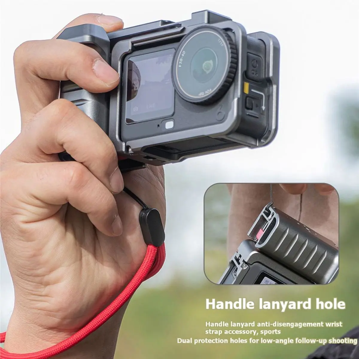 OKgood Rabbit Cage Frame for DJI Osmo Action 6 Sport Action Camera Mounting Cage with Magnetic Handle Protective Frame