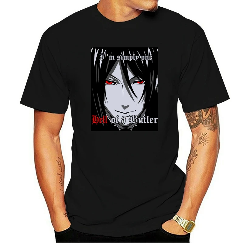 

Классическая футболка с принтом «Черный дворецкий» без названия в стиле манга, японское аниме, футболка с принтом комиксов и круглым вырезом, футболки из 100% хлопка, мужские футболки высшего качества